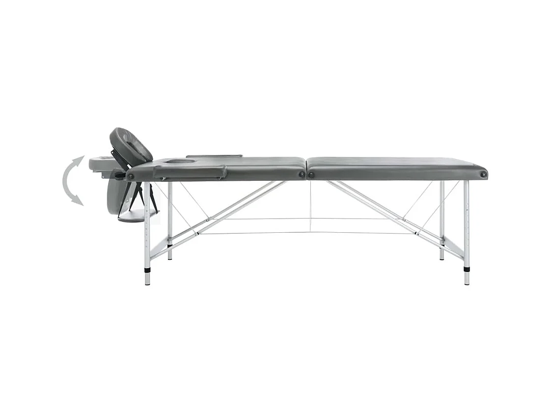 Table de massage 2 argenté 186 x 68 x 59 cm 02_0001797
