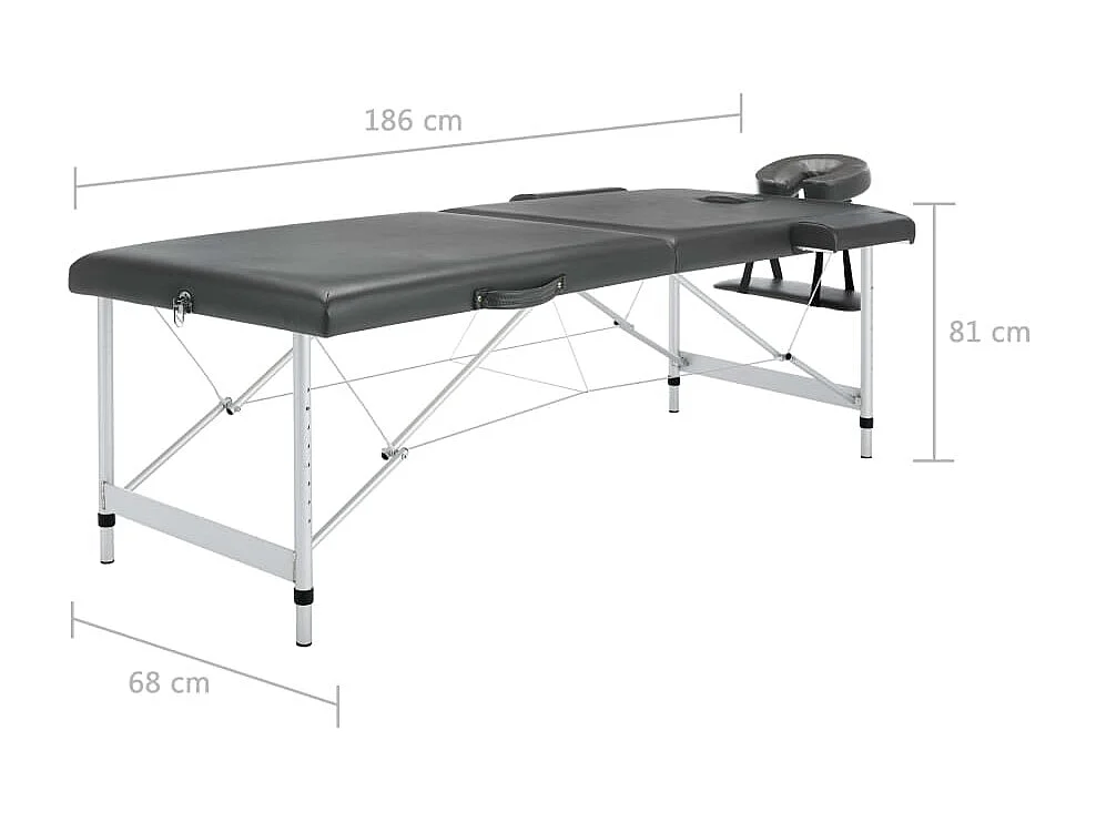 Table de massage 2 argenté 186 x 68 x 59 cm 02_0001797