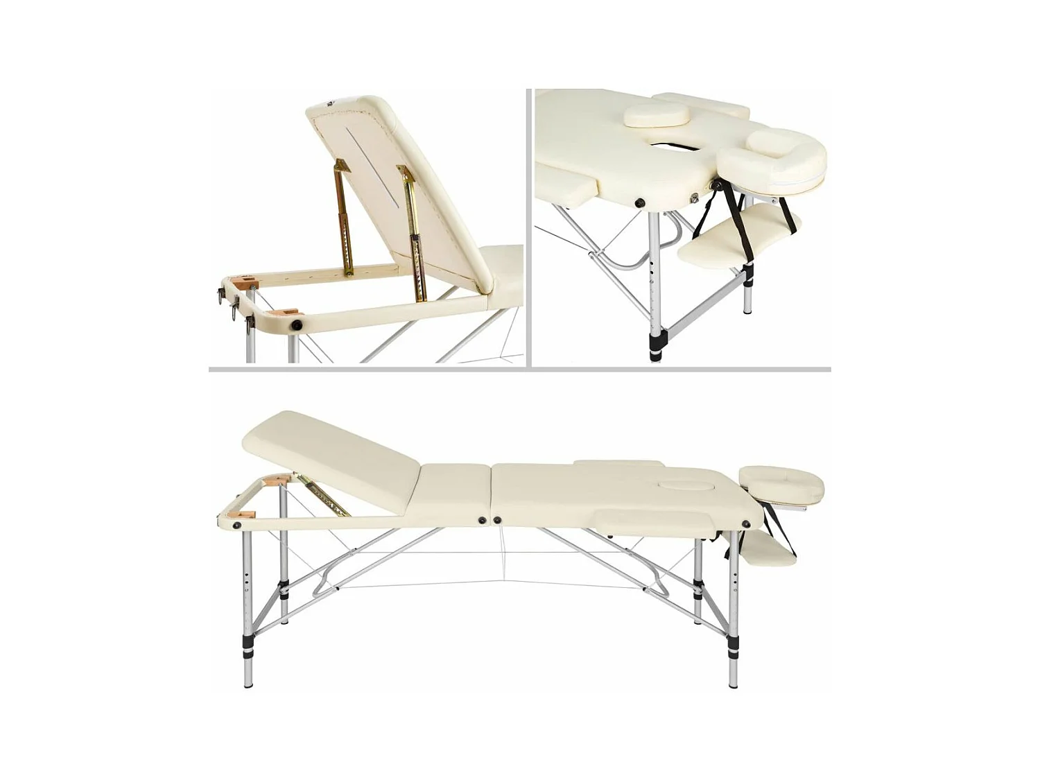 Table de massage Pliante aluminium beige 210 x 95 x 90 cm 2008139