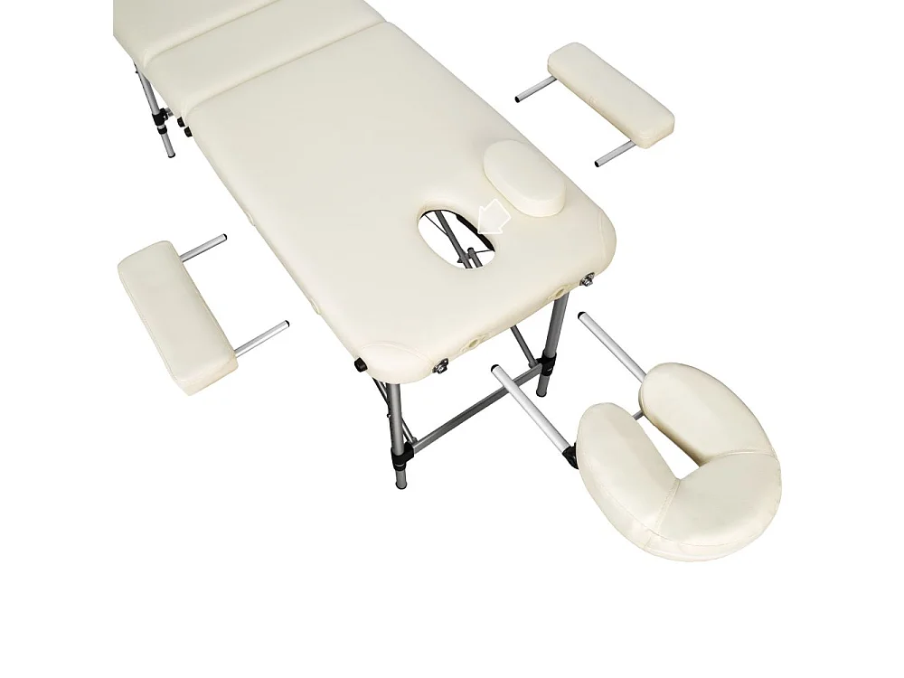 Camilla de Masaje Plegable 3 Zonas Aluminio Portátil + Funda Beige 2008139