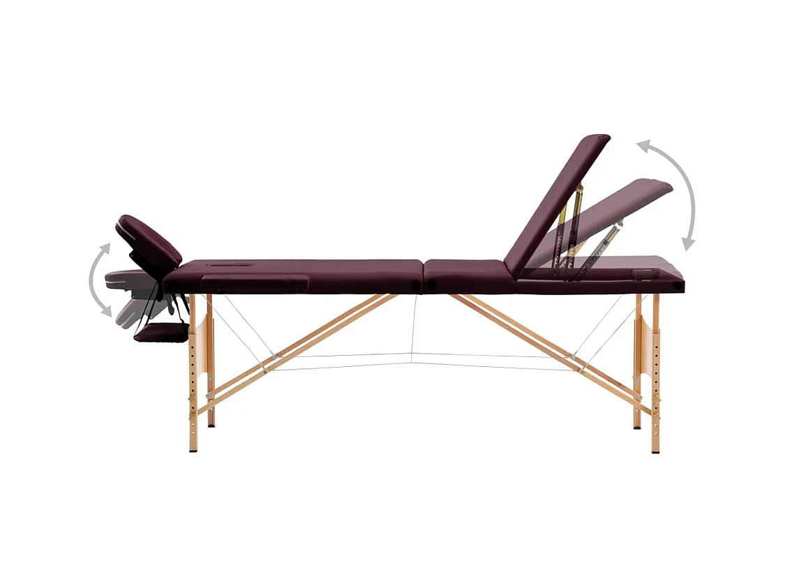Table de massage pliable bois marron 191 x 70 x 59 cm 02_0001839