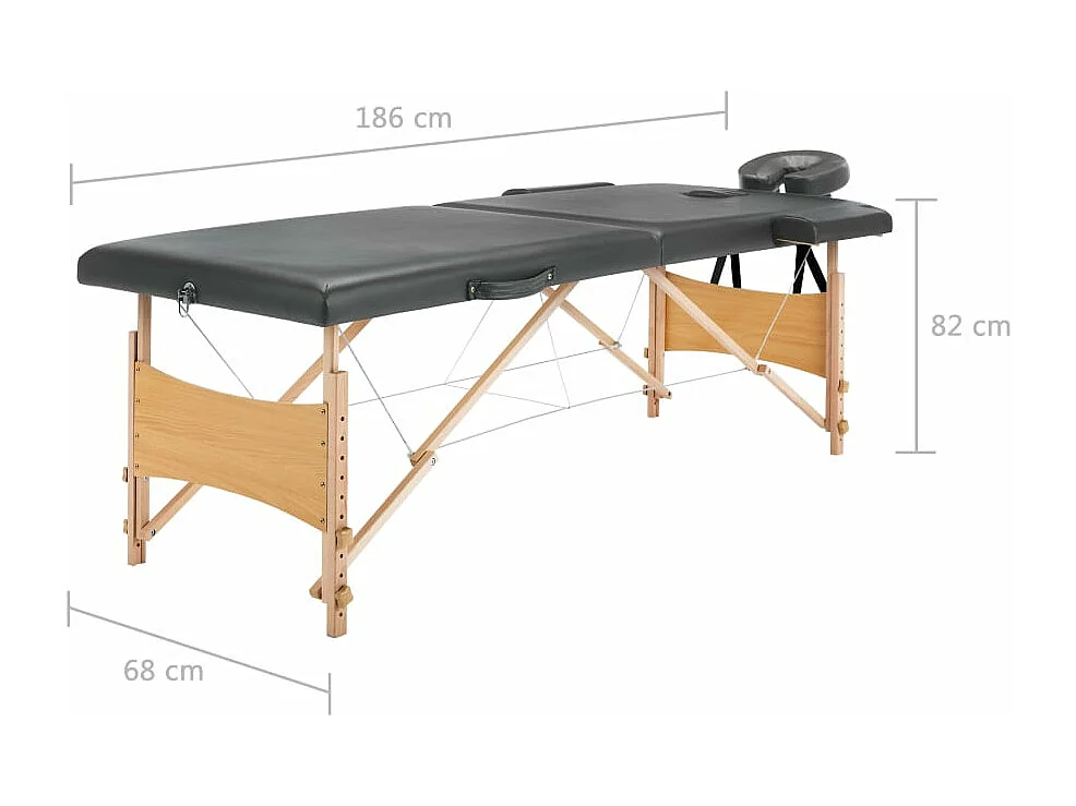 Table de massage avec bois marron 186 x 68 x 62 cm 02_0001800