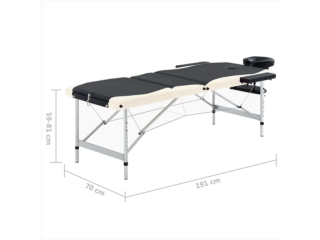 Table de massage pliable argenté 191 x 70 x 59 cm 02_0001821