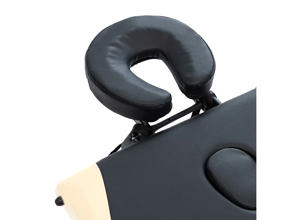 Camilla de masaje plegable de 3 zonas en acero inoxidable negro y beige 02_0001821