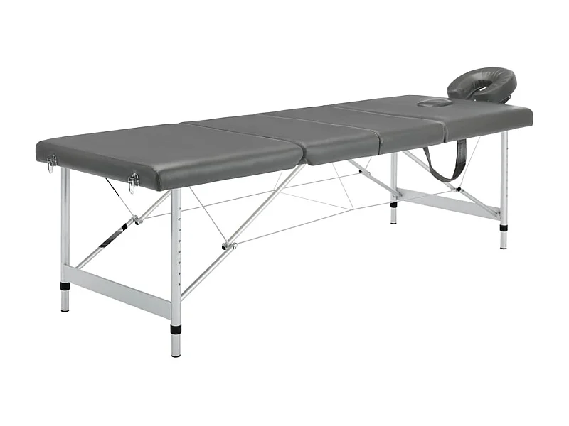 Camilla de masaje de 4 zonas estructura de acero inoxidable 186 x 68 cm antracita 02_0001799