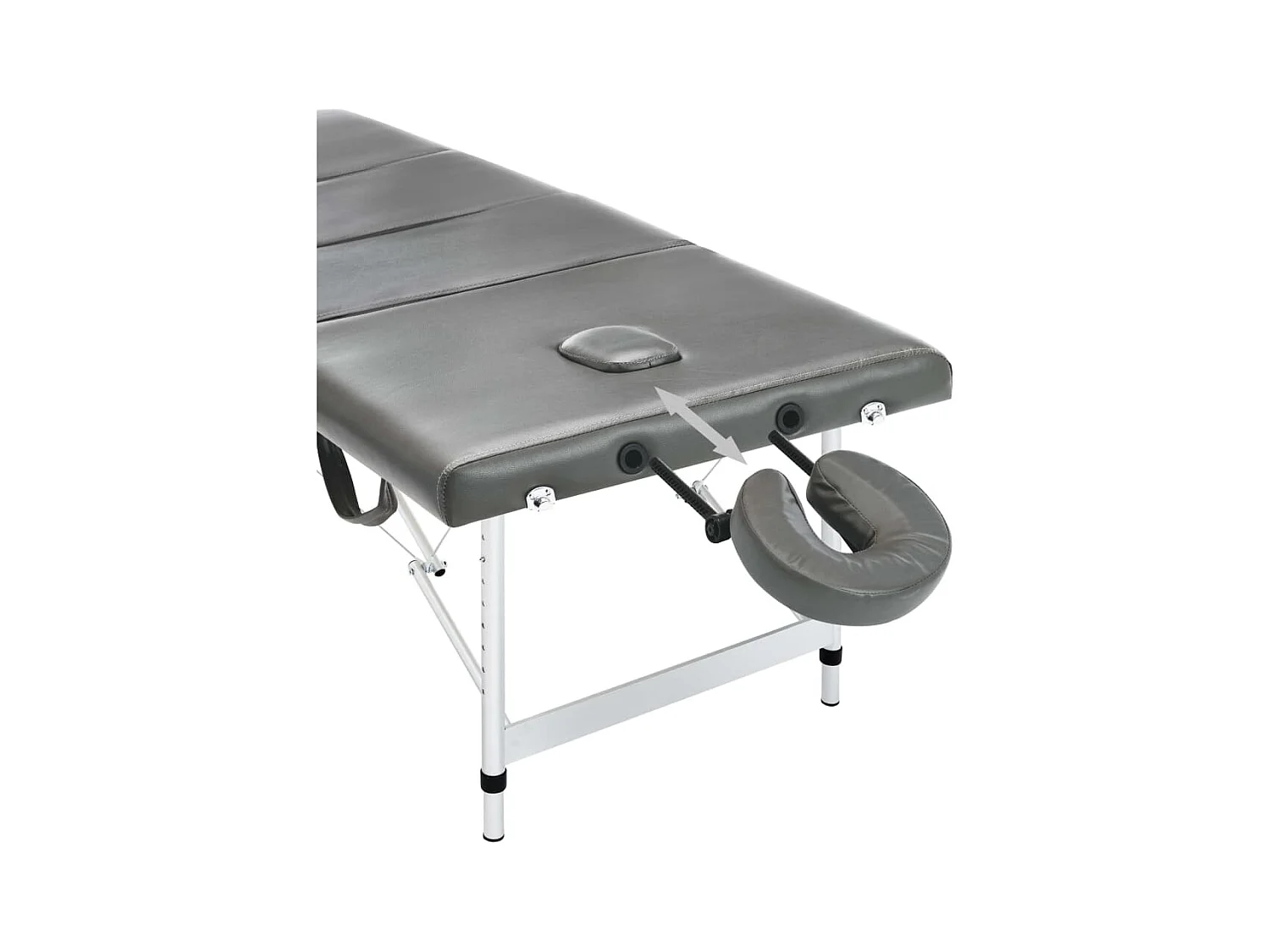 Lettino da massaggio a 4 zone struttura in acciaio inox 186 x 68 cm antracite 02_0001799