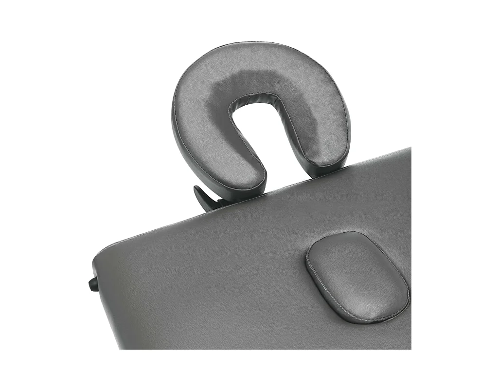 Lettino da massaggio a 4 zone struttura in acciaio inox 186 x 68 cm antracite 02_0001799