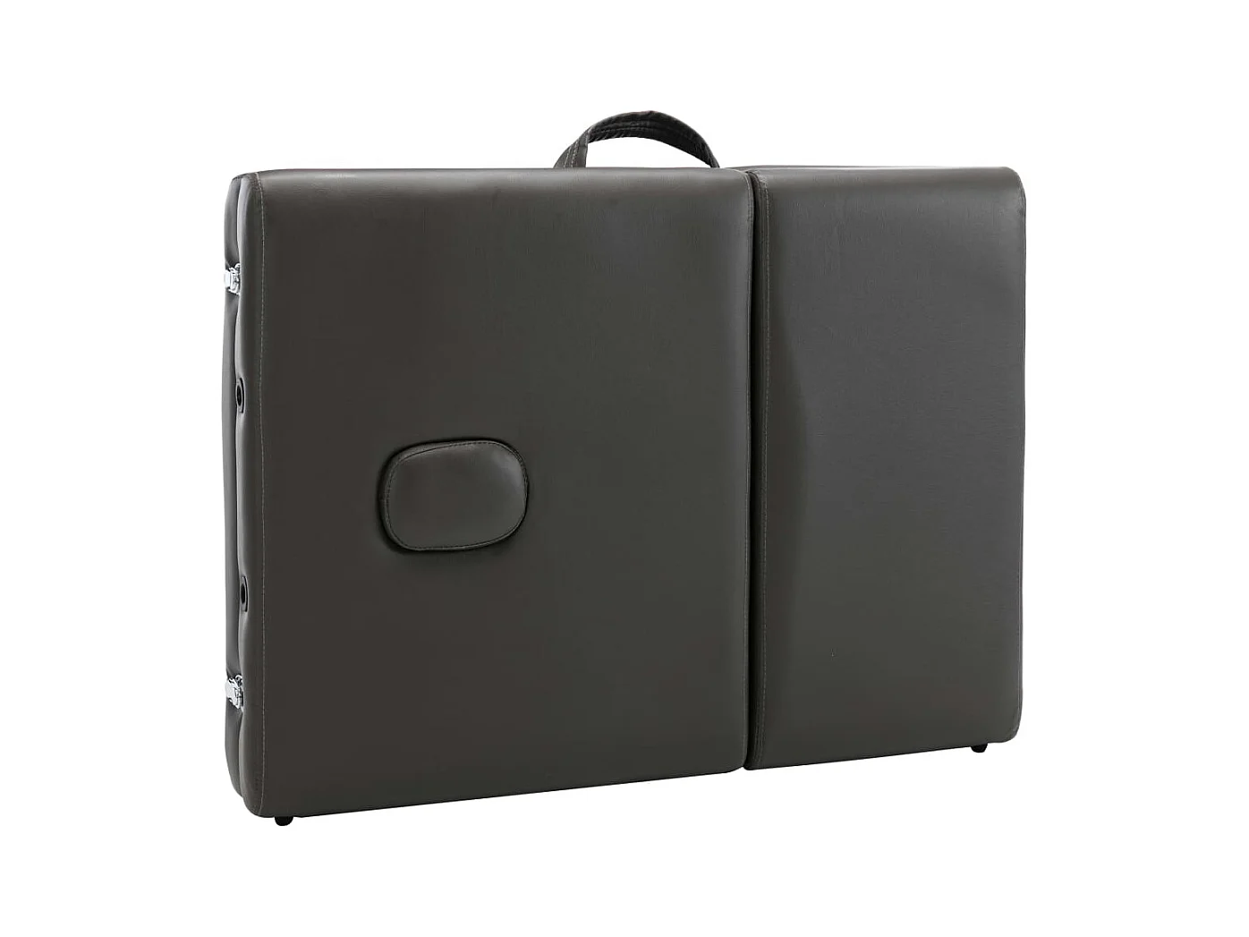 Lettino da massaggio a 4 zone struttura in acciaio inox 186 x 68 cm antracite 02_0001799