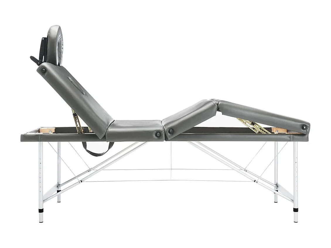 Mesa de massagem de 4 zonas com estrutura em aço inoxidável 186 x 68 cm antracite 02_0001799