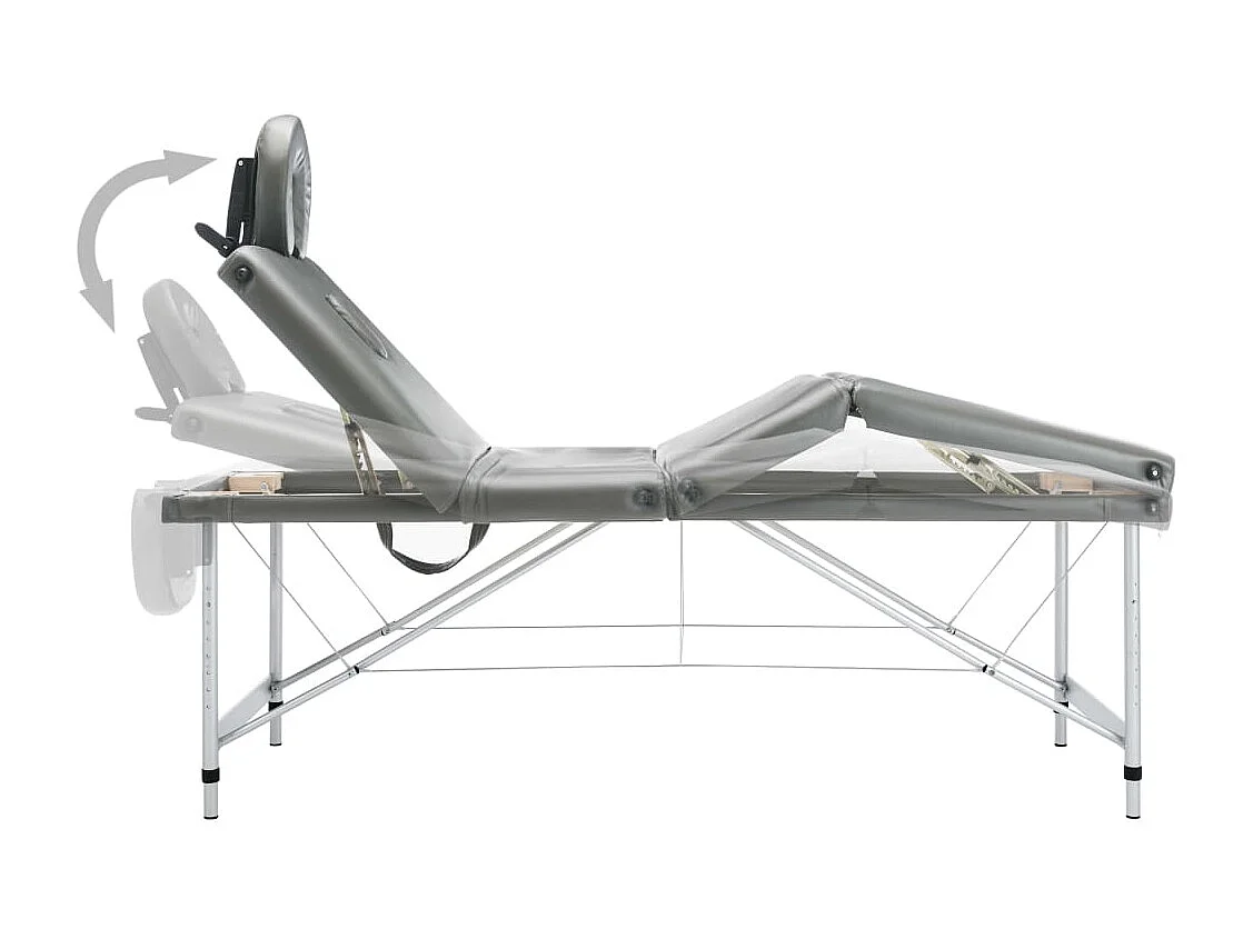 Mesa de massagem de 4 zonas com estrutura em aço inoxidável 186 x 68 cm antracite 02_0001799