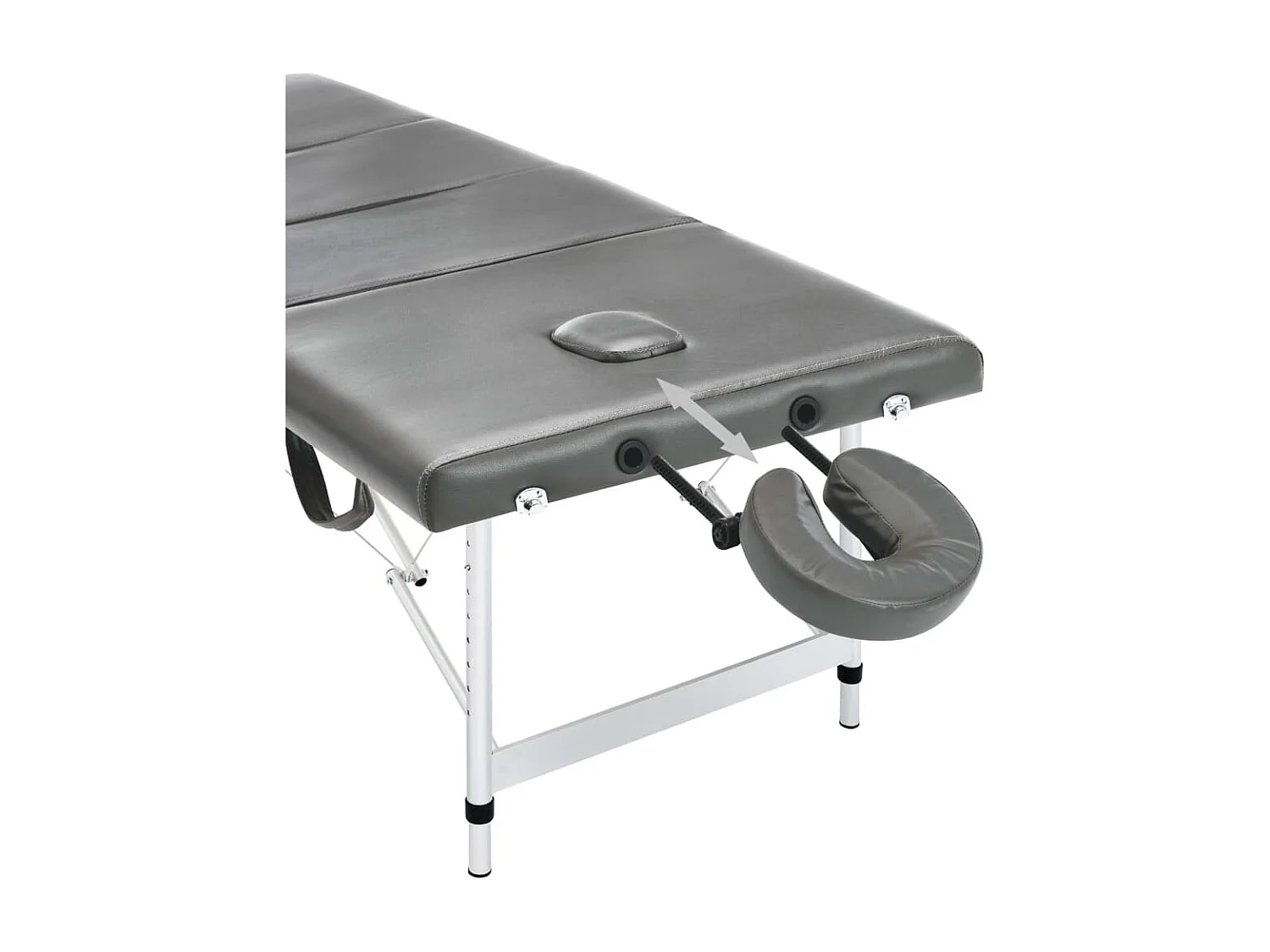 Mesa de massagem de 4 zonas com estrutura em aço inoxidável 186 x 68 cm antracite 02_0001799