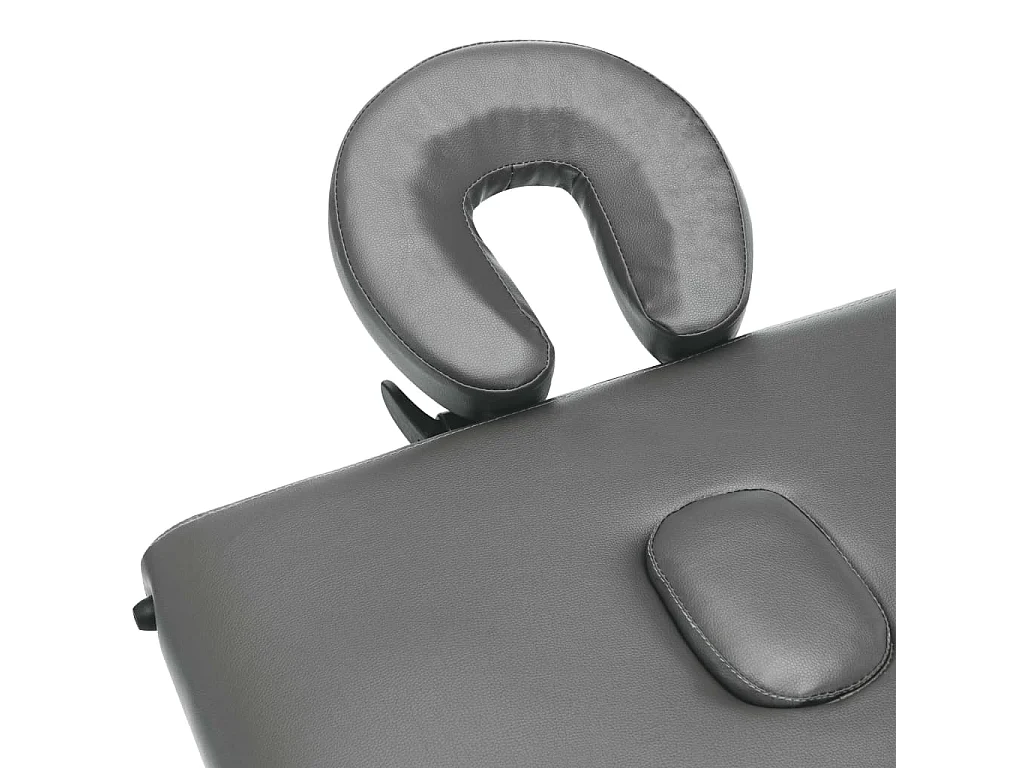 Mesa de massagem de 4 zonas com estrutura em aço inoxidável 186 x 68 cm antracite 02_0001799