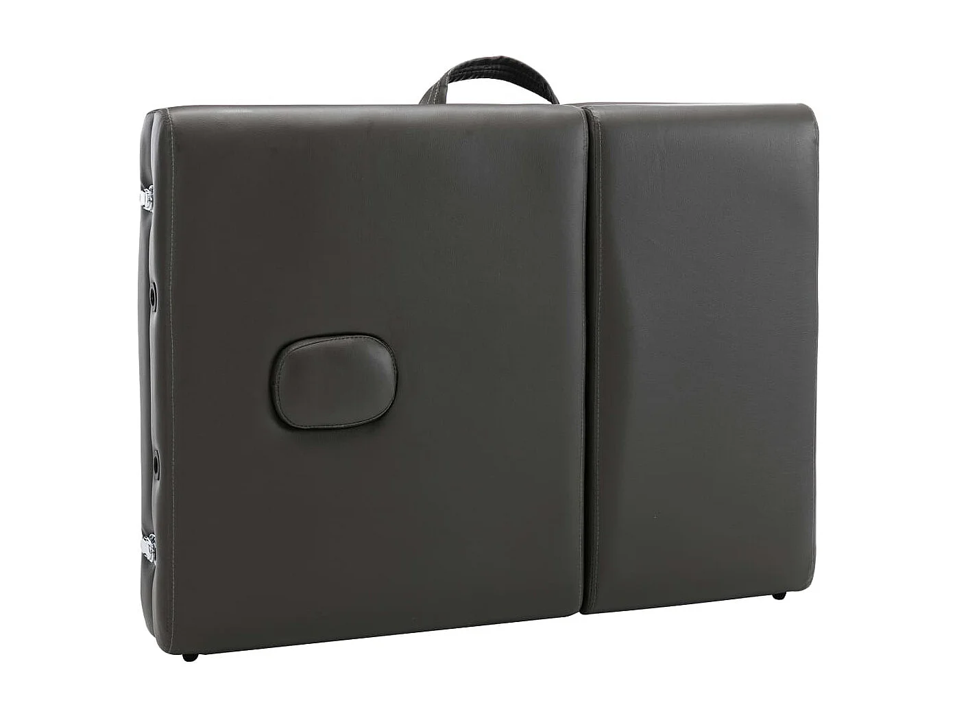 Mesa de massagem de 4 zonas com estrutura em aço inoxidável 186 x 68 cm antracite 02_0001799