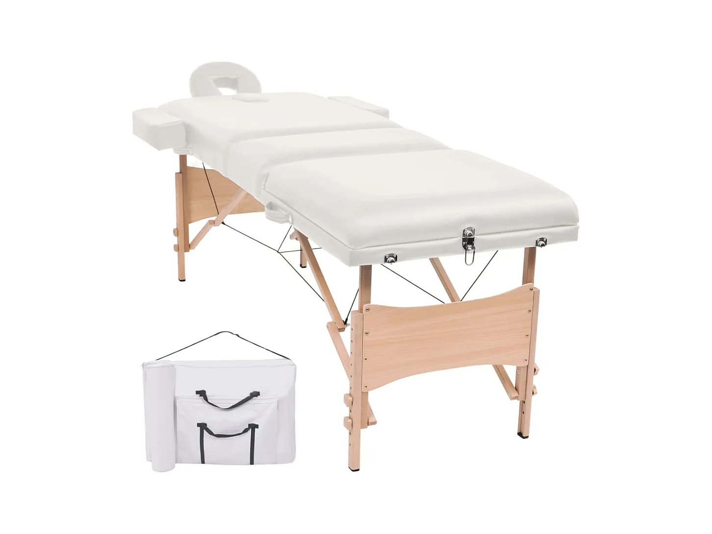 Table de massage pliable blanche 193 x 67 x 65 cm 02_0001868