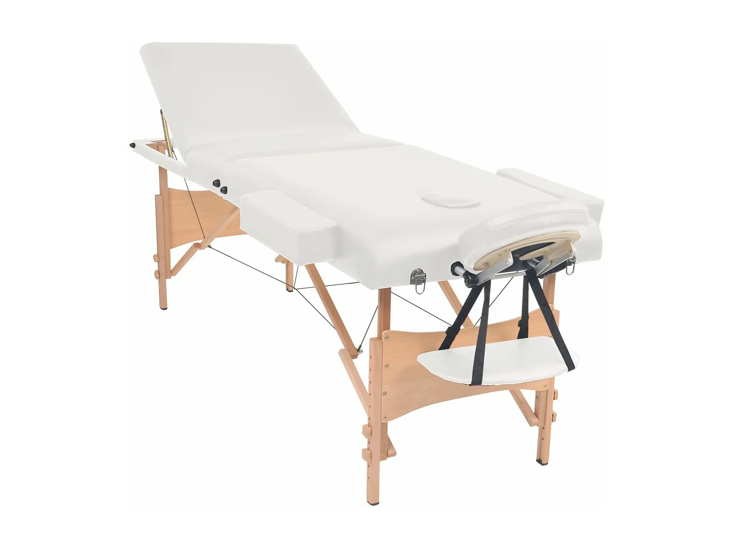 Camilla de masaje plegable con 3 zonas de 10 cm de espesor blanca 02_0001868