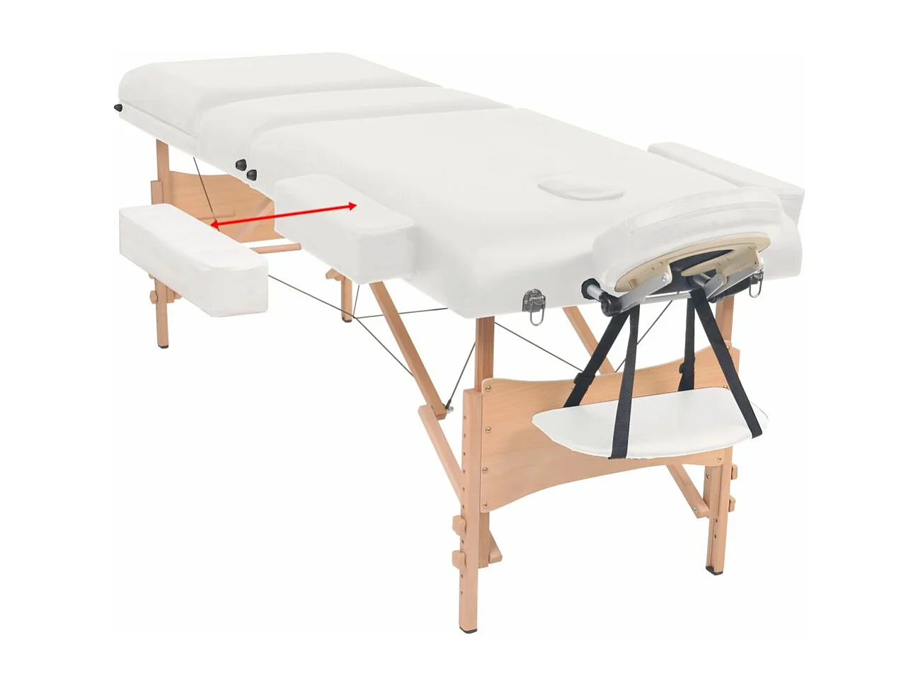 Camilla de masaje plegable con 3 zonas de 10 cm de espesor blanca 02_0001868
