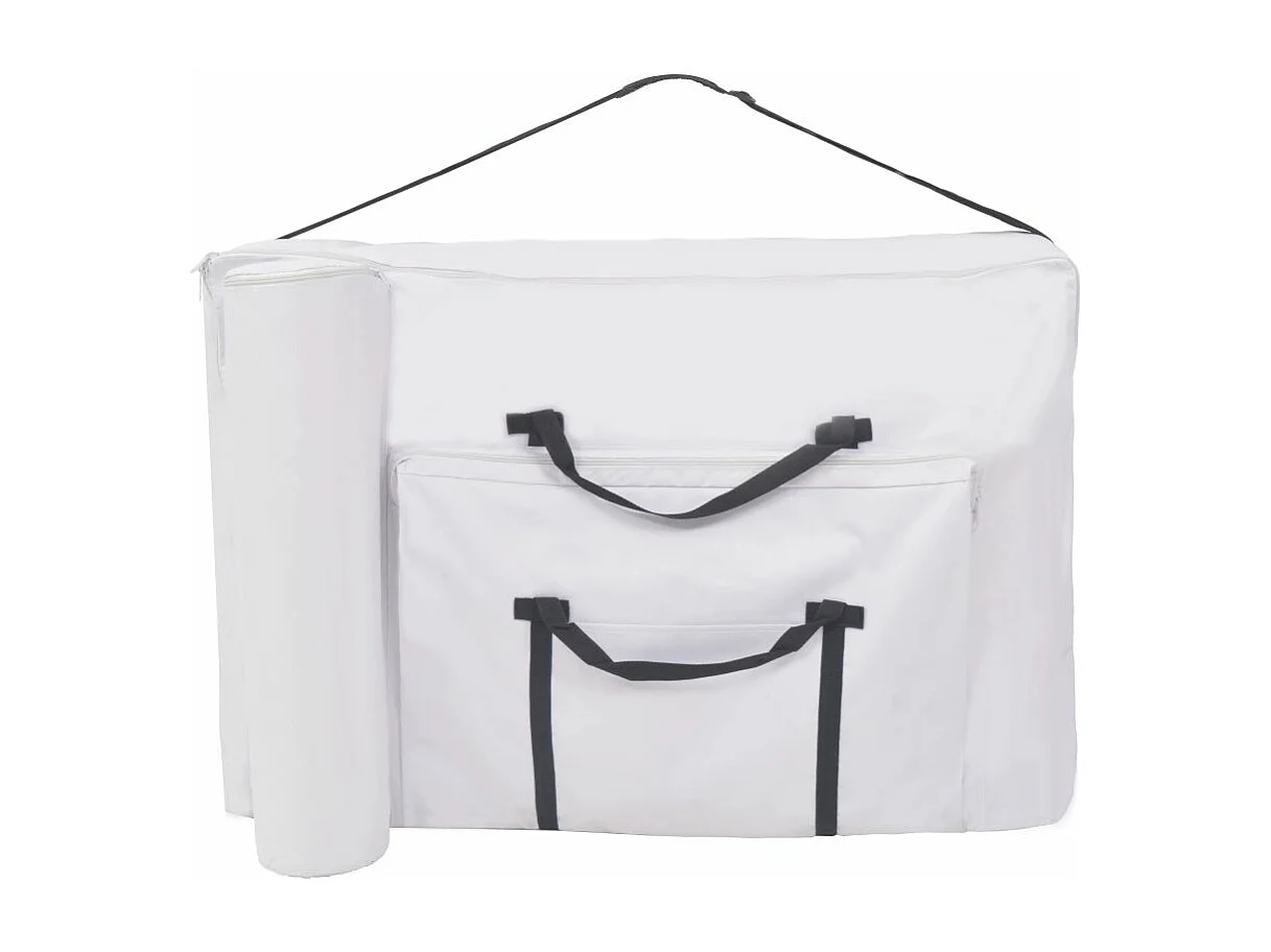 Camilla de masaje plegable con 3 zonas de 10 cm de espesor blanca 02_0001868