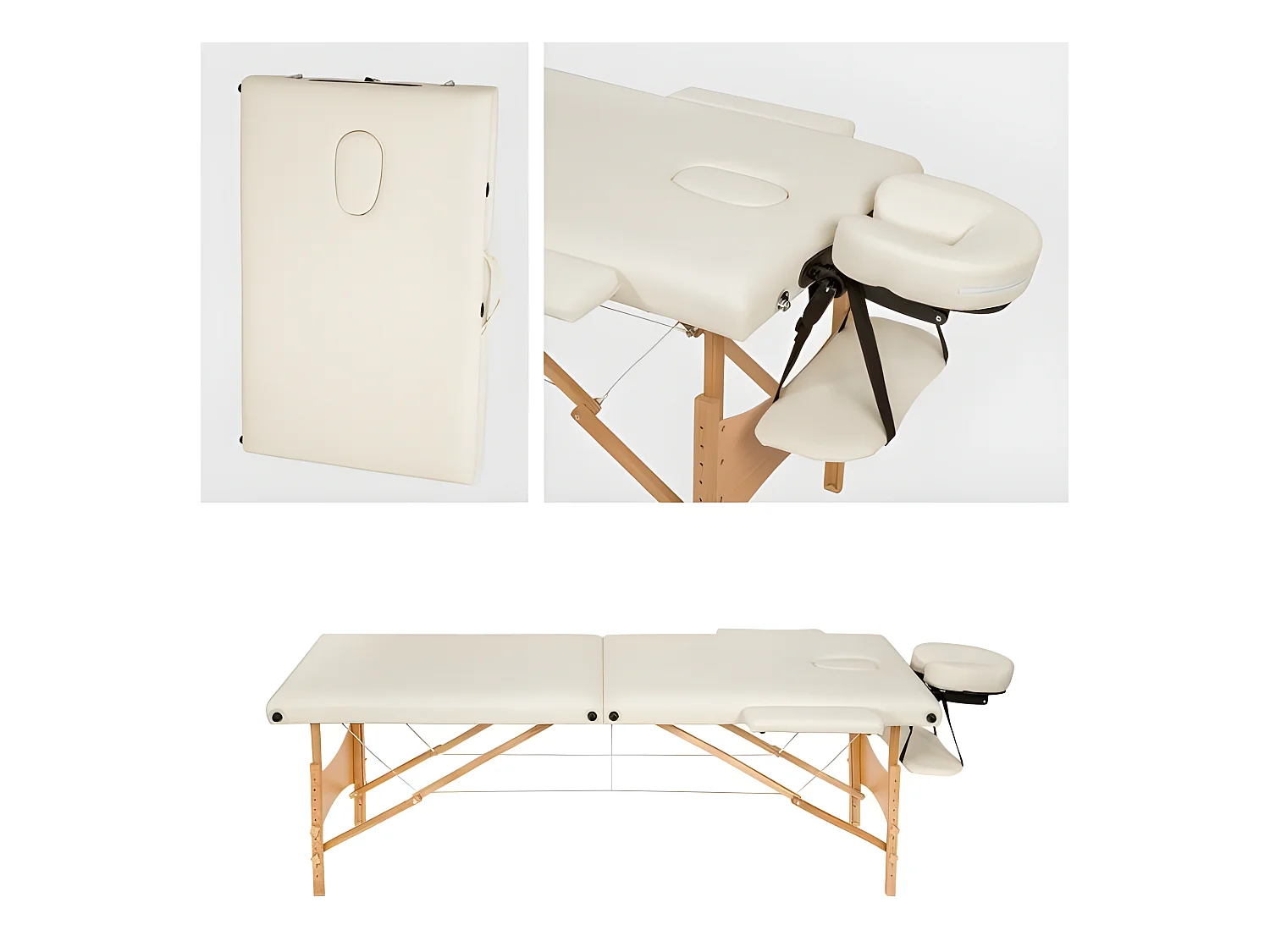 Camilla de masaje crema 2 zonas con bolsa de transporte profesional de primera calidad 08_0000462