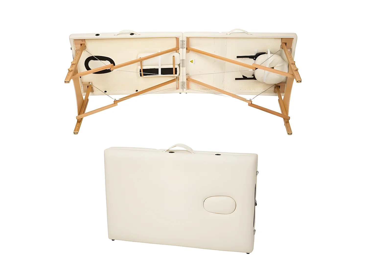 Camilla de masaje crema 2 zonas con bolsa de transporte profesional de primera calidad 08_0000462