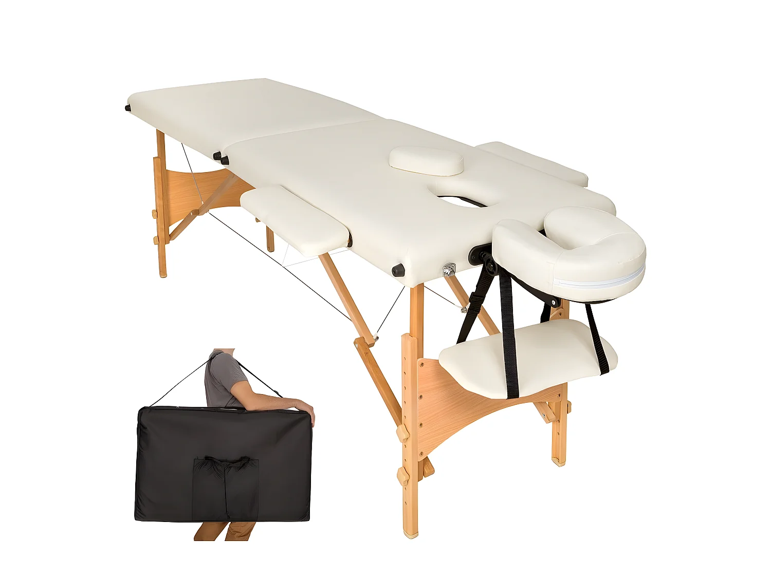 Table de massage crème crème 210 x 95 x 84 cm 08_0000462
