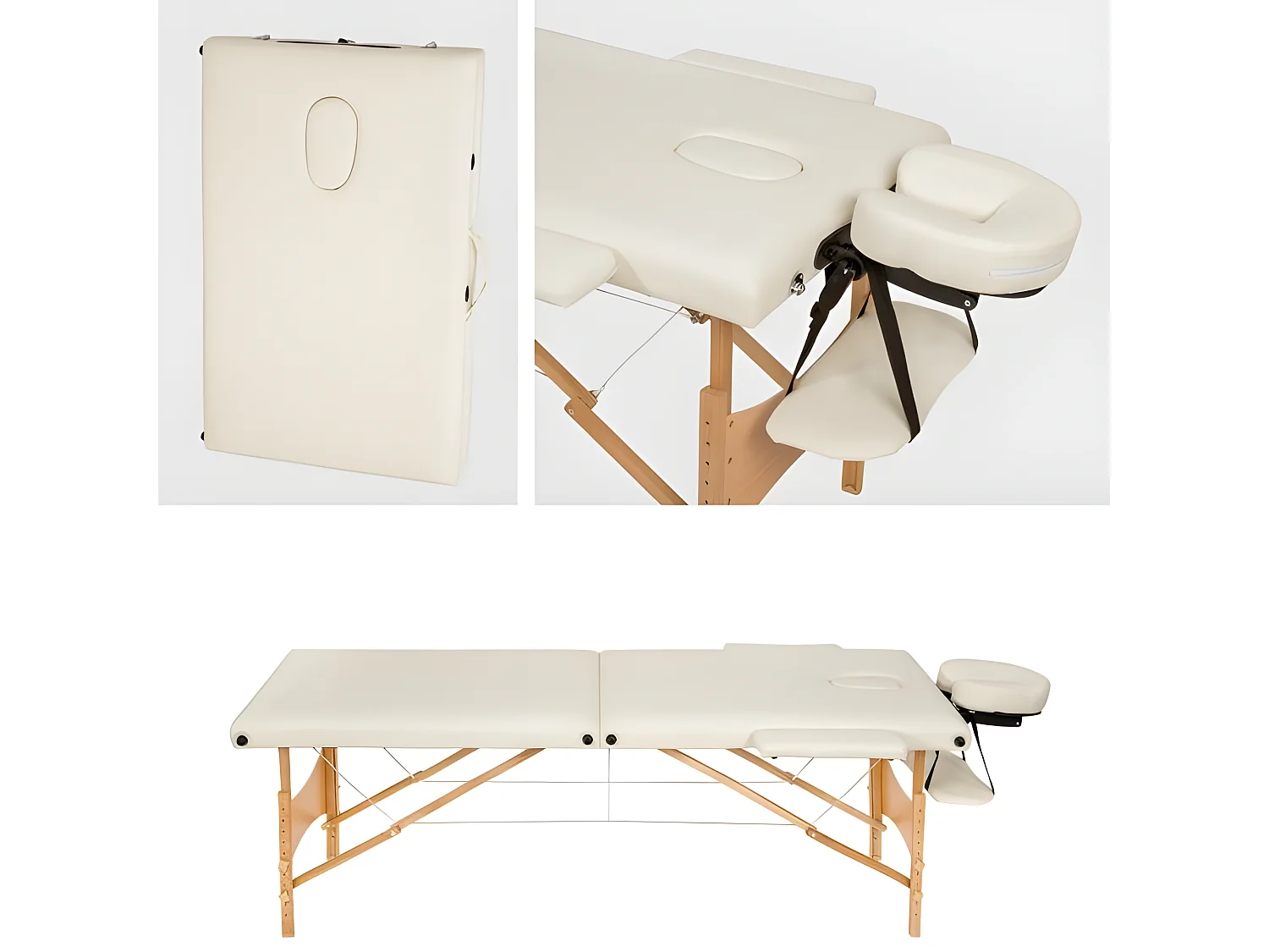 Camilla de masaje crema 2 zonas con bolsa de transporte profesional de primera calidad 08_0000462