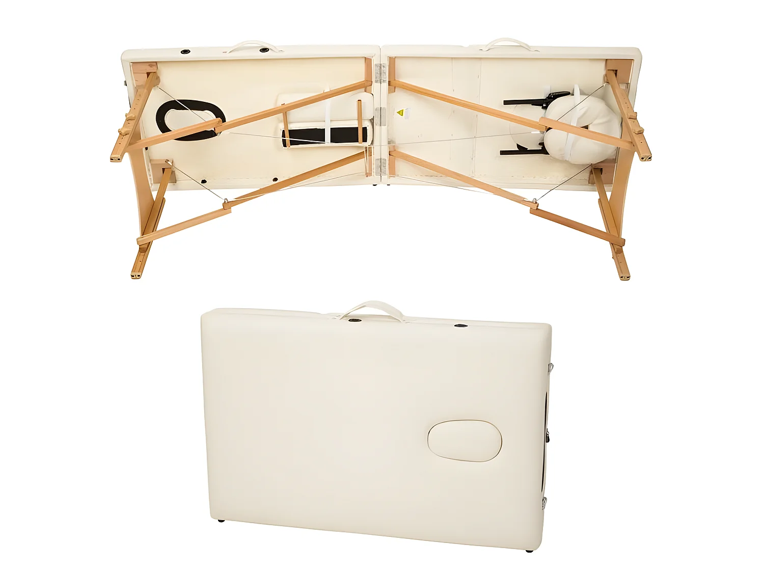 Camilla de masaje crema 2 zonas con bolsa de transporte profesional de primera calidad 08_0000462