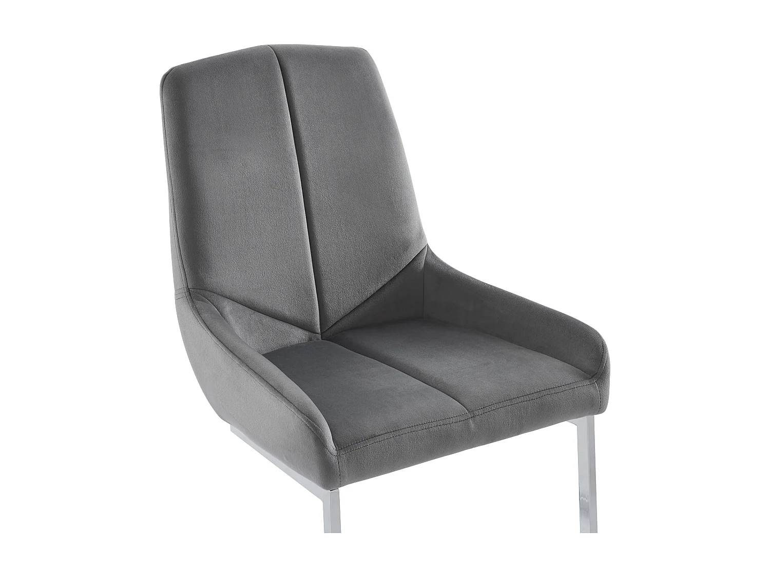 Lot de 2 chaises en velours et métal - Gris - BERLONA