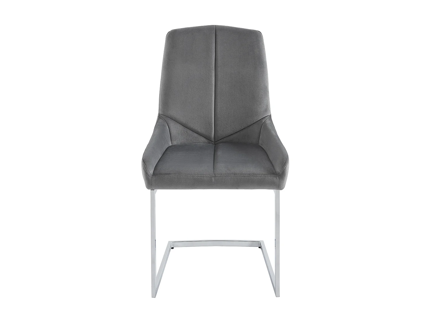 Lot de 2 chaises en velours et métal - Gris - BERLONA