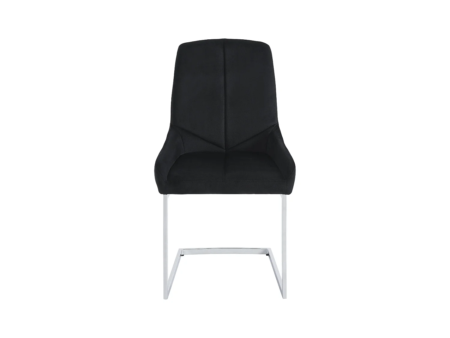 Lot de 2 chaises en velours et métal - Noir - BERLONA