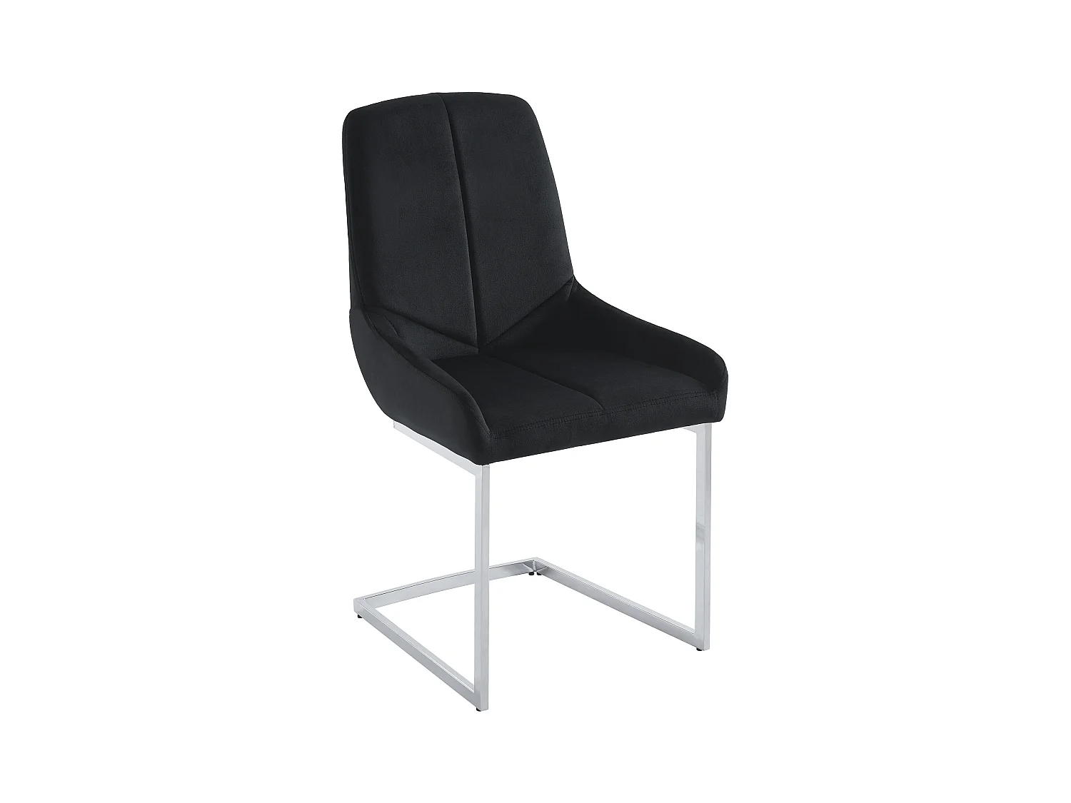 Lot de 2 chaises en velours et métal - Noir - BERLONA