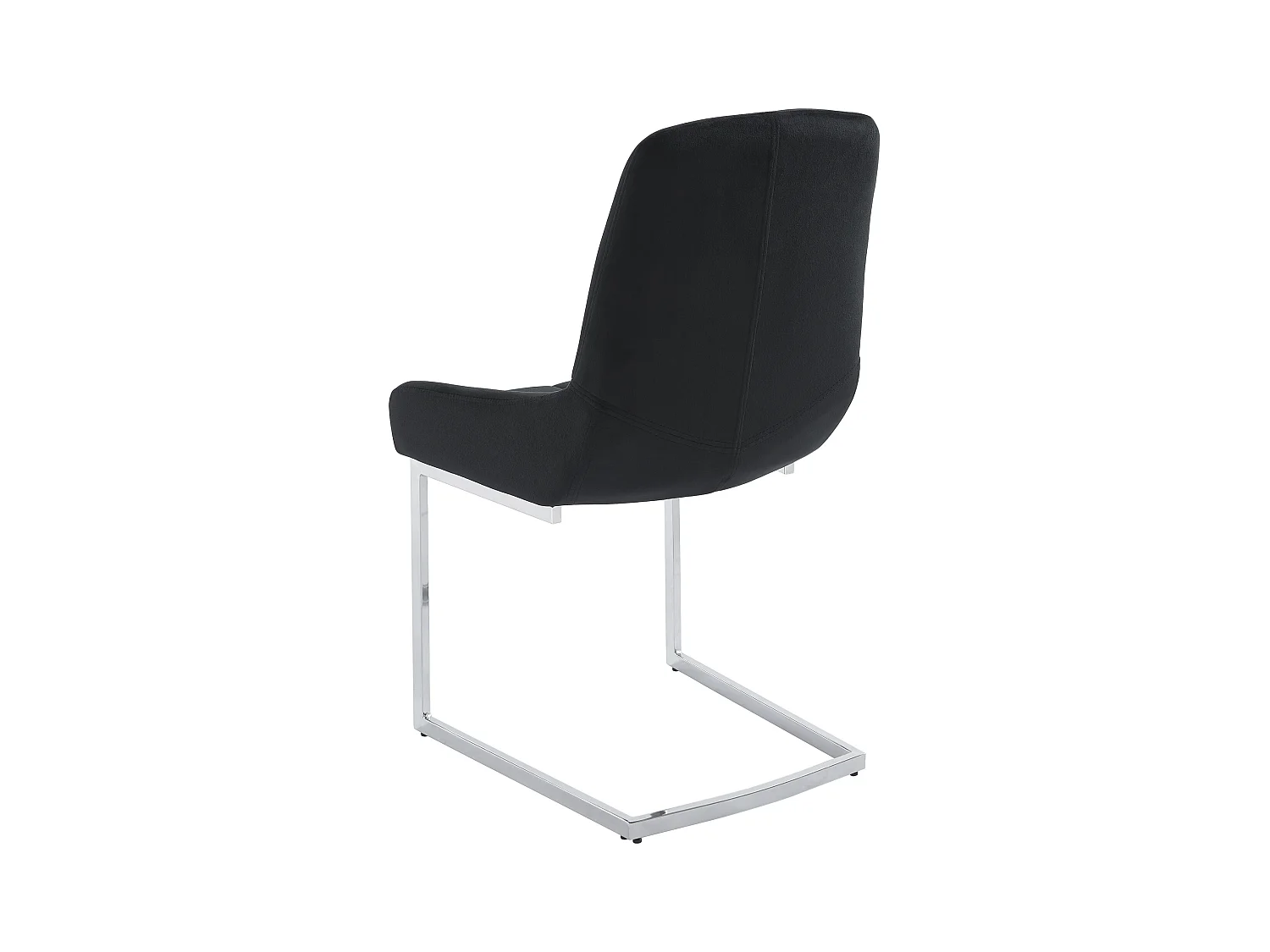 Lot de 2 chaises en velours et métal - Noir - BERLONA