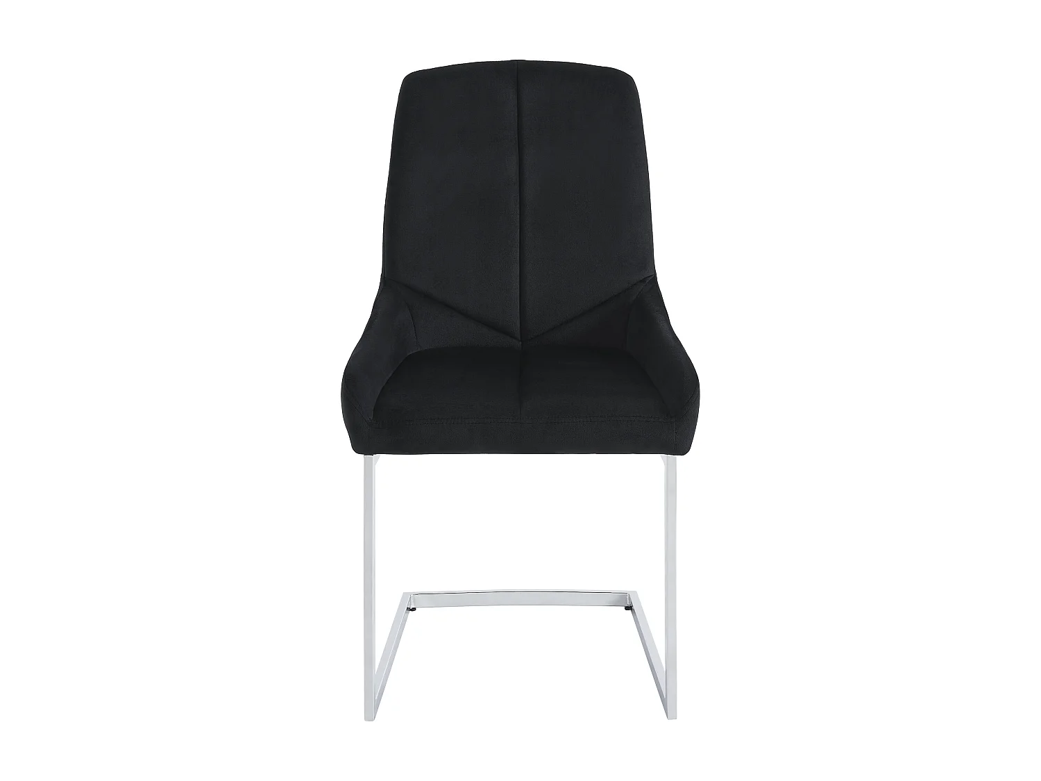 Lote de 2 sillas de terciopelo y metal - Negro - BERLONA