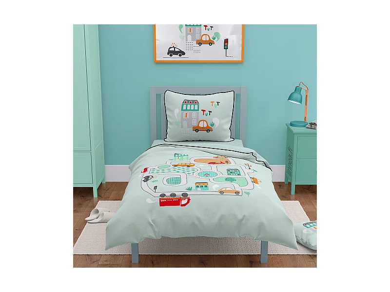 Parure de lit 140x200 cm coton A TOUTE ALLURE Vert