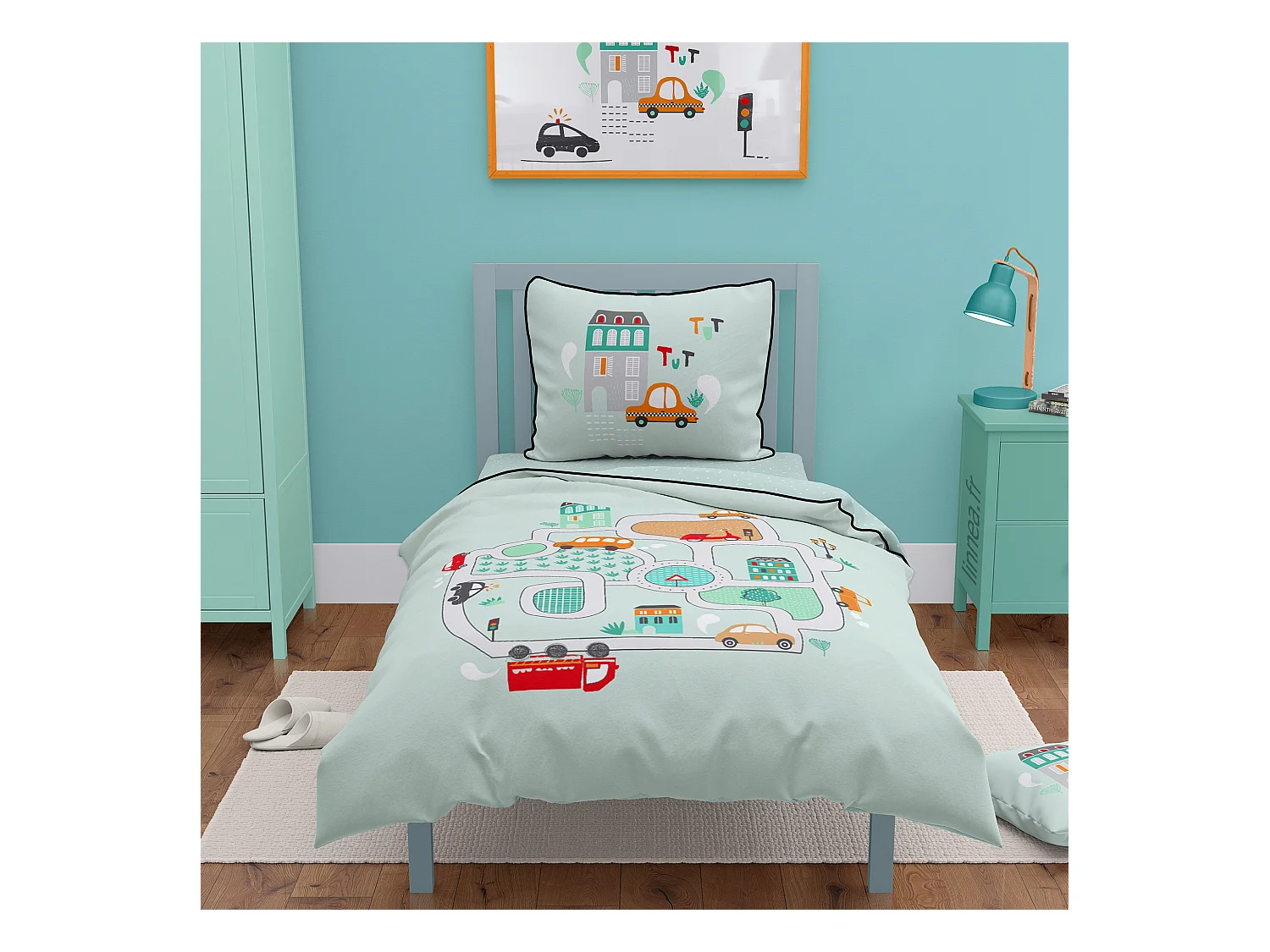 Parure de lit 140x200 cm coton A TOUTE ALLURE Vert