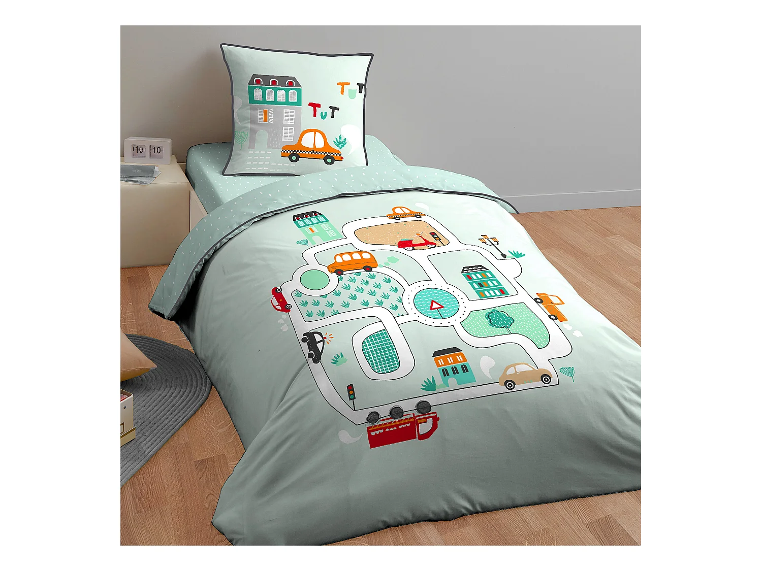 Parure de lit 140x200 cm coton A TOUTE ALLURE Vert