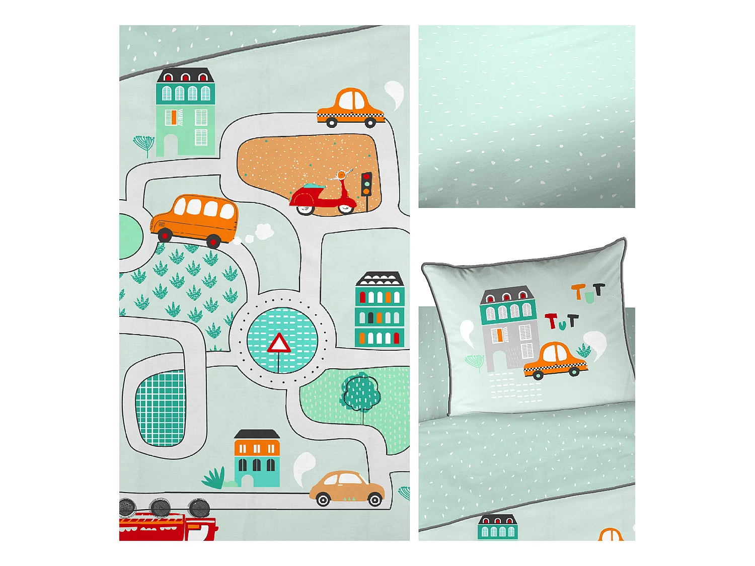 Parure de lit 140x200 cm coton A TOUTE ALLURE Vert