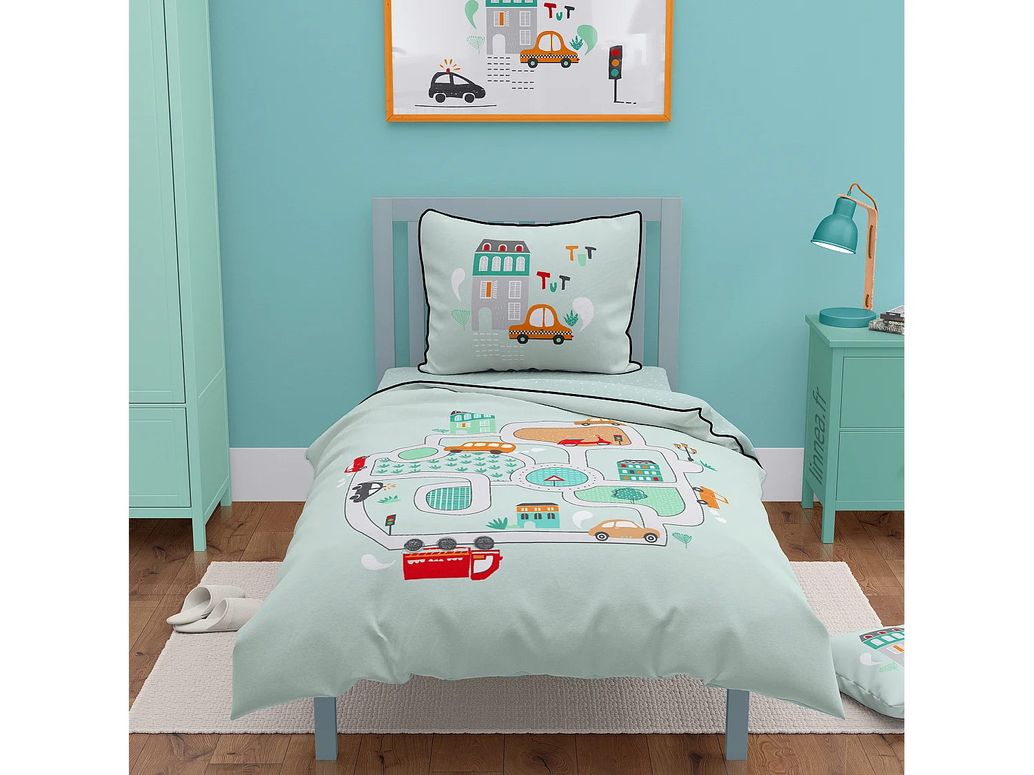 Parure de lit 140x200 cm coton A TOUTE ALLURE Vert