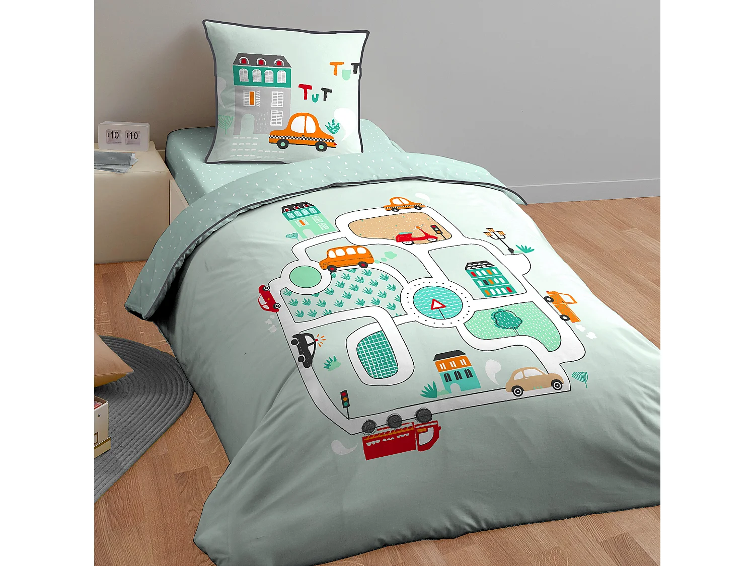 Parure de lit 140x200 cm coton A TOUTE ALLURE Vert