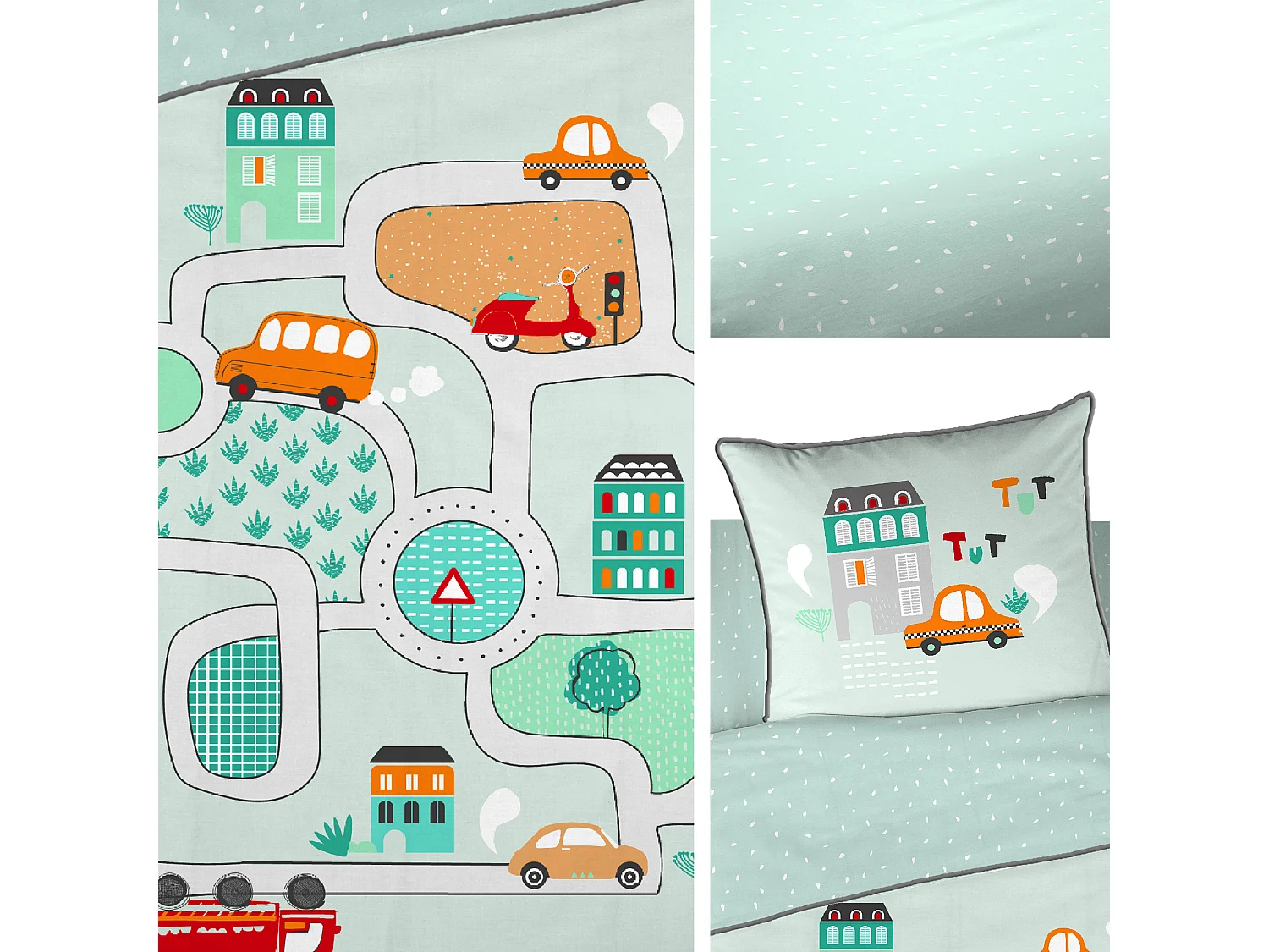 Parure de lit 140x200 cm coton A TOUTE ALLURE Vert