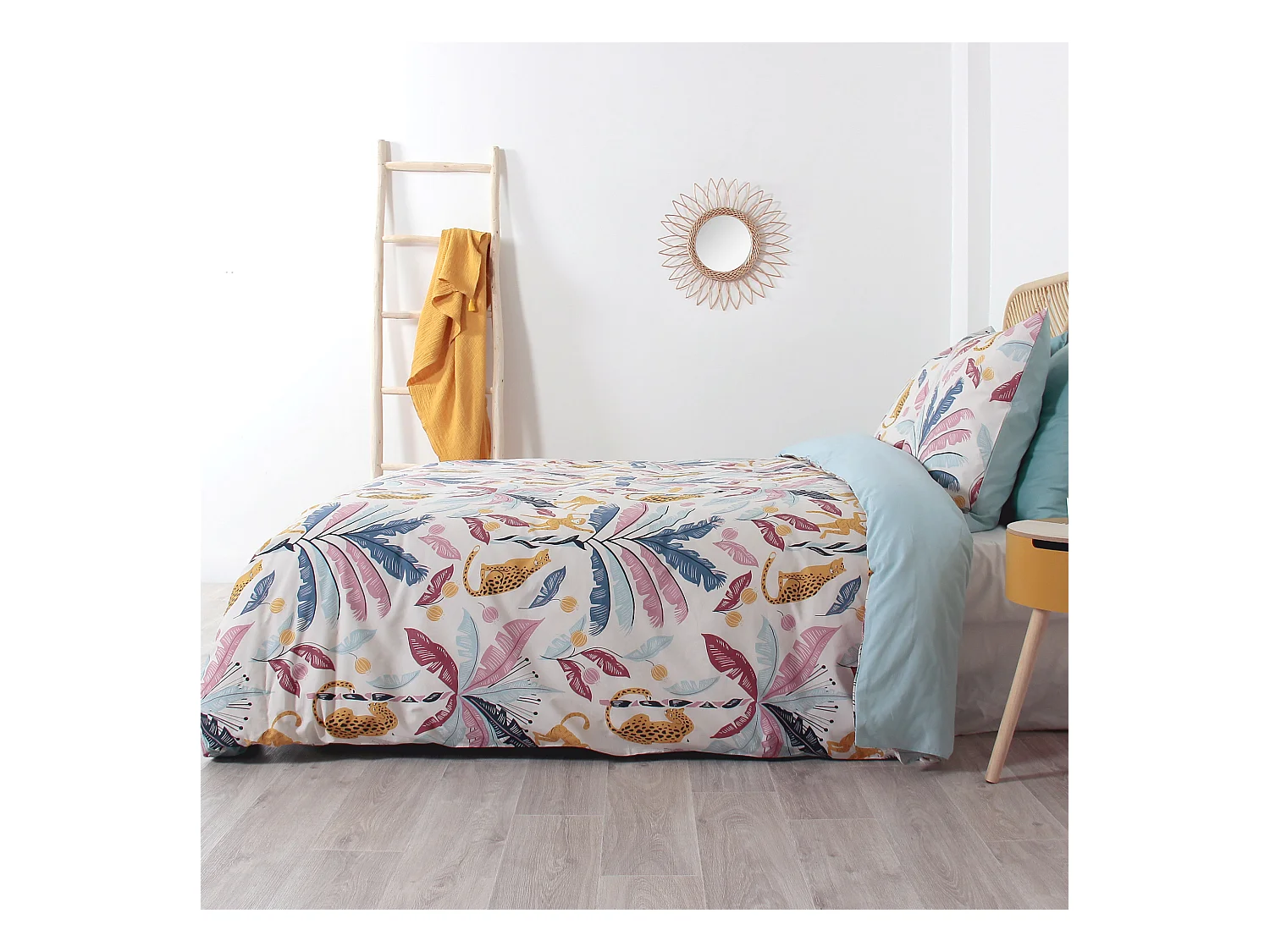 Parure de lit 260x240 cm coton OUISTITI Rose