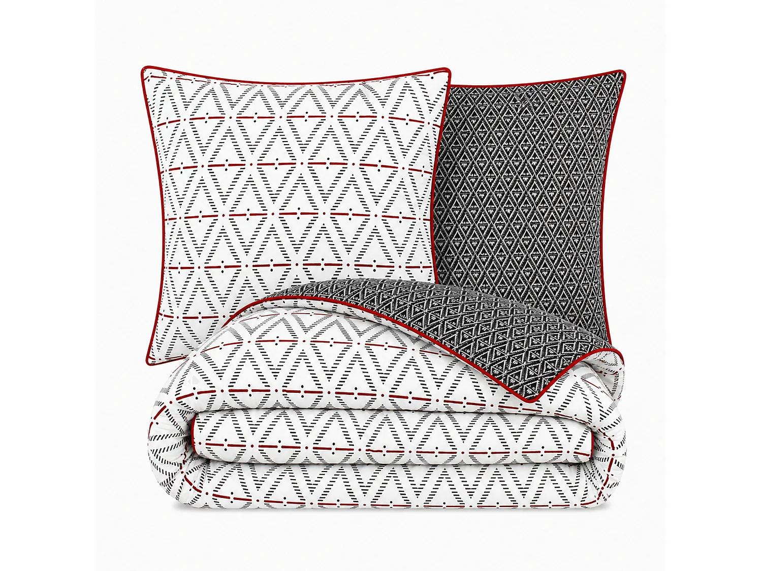Parure de lit 240x220 cm coton BENGAL Rouge
