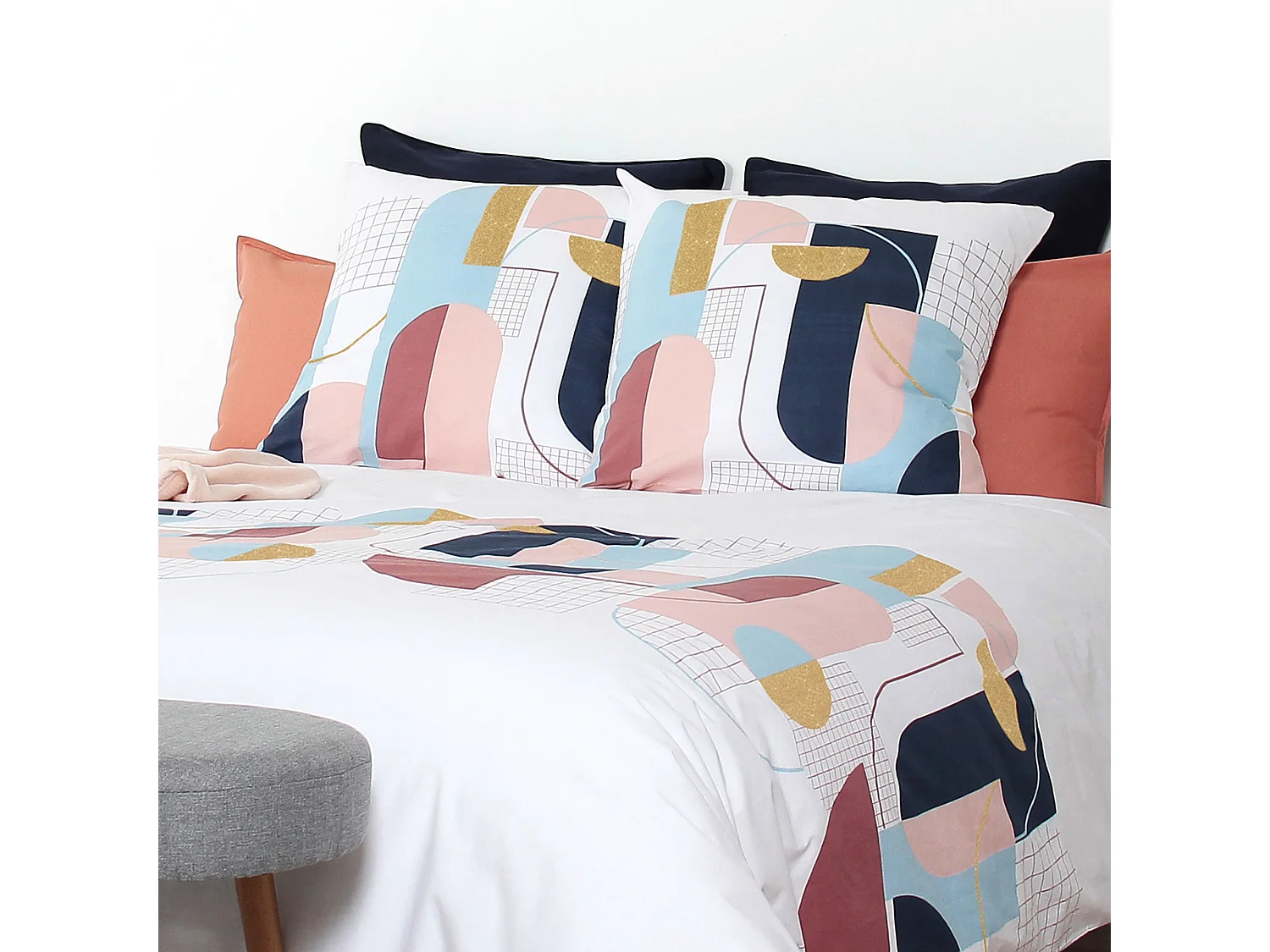 Parure de lit 240x220 cm coton KENT Multicolore