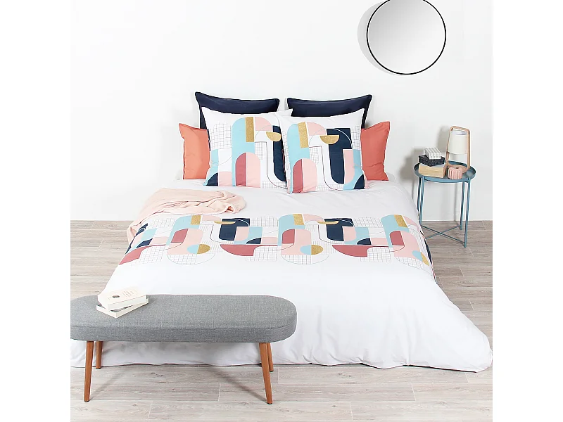 Parure de lit 240x220 cm coton KENT Multicolore