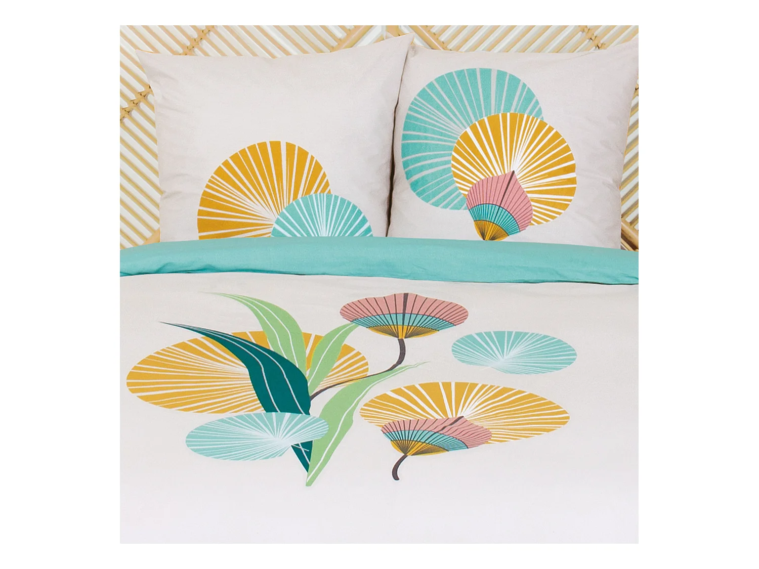 Parure de lit 260x240 cm coton GANA Vert