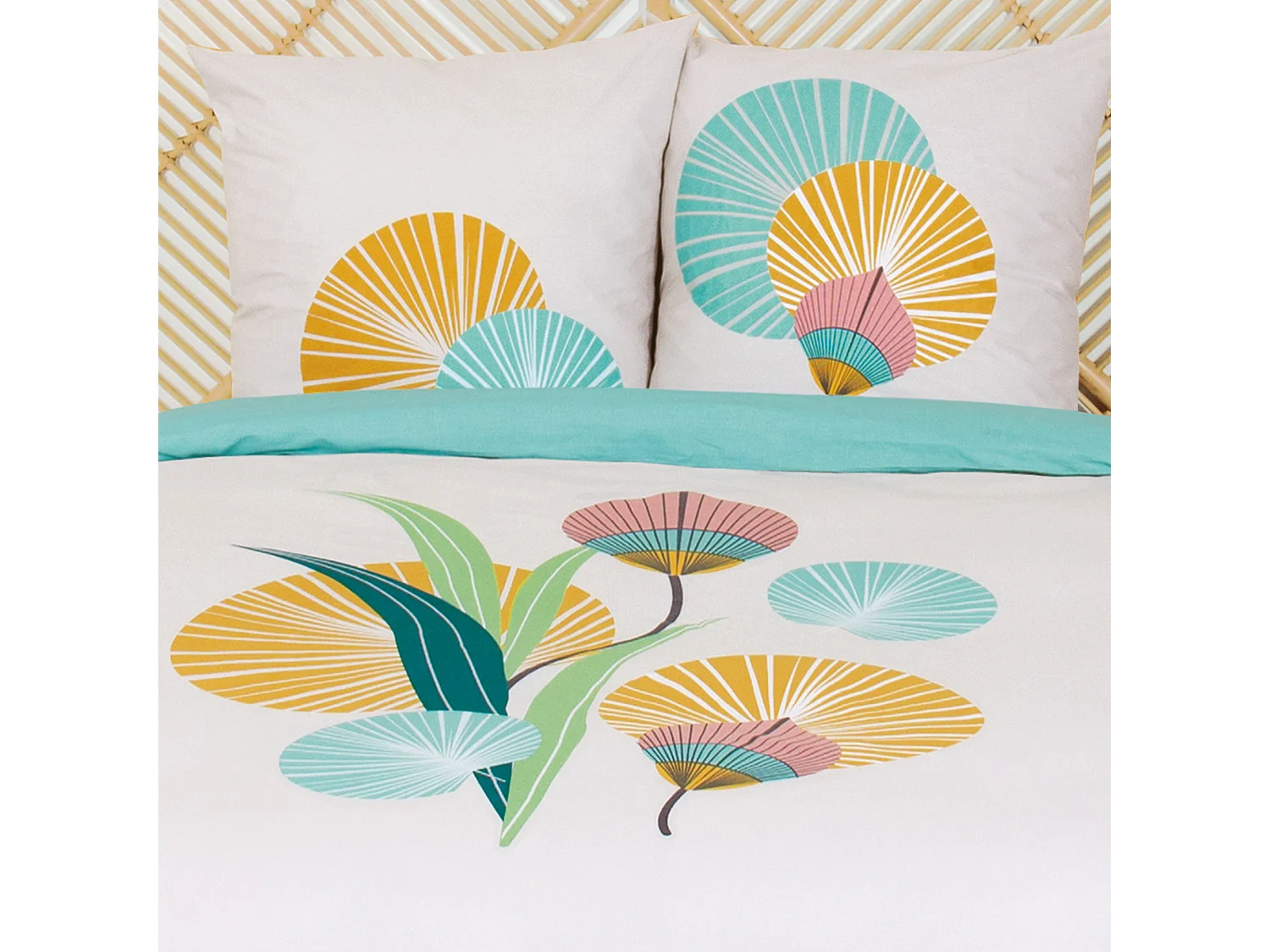 Parure de lit 260x240 cm coton GANA Vert