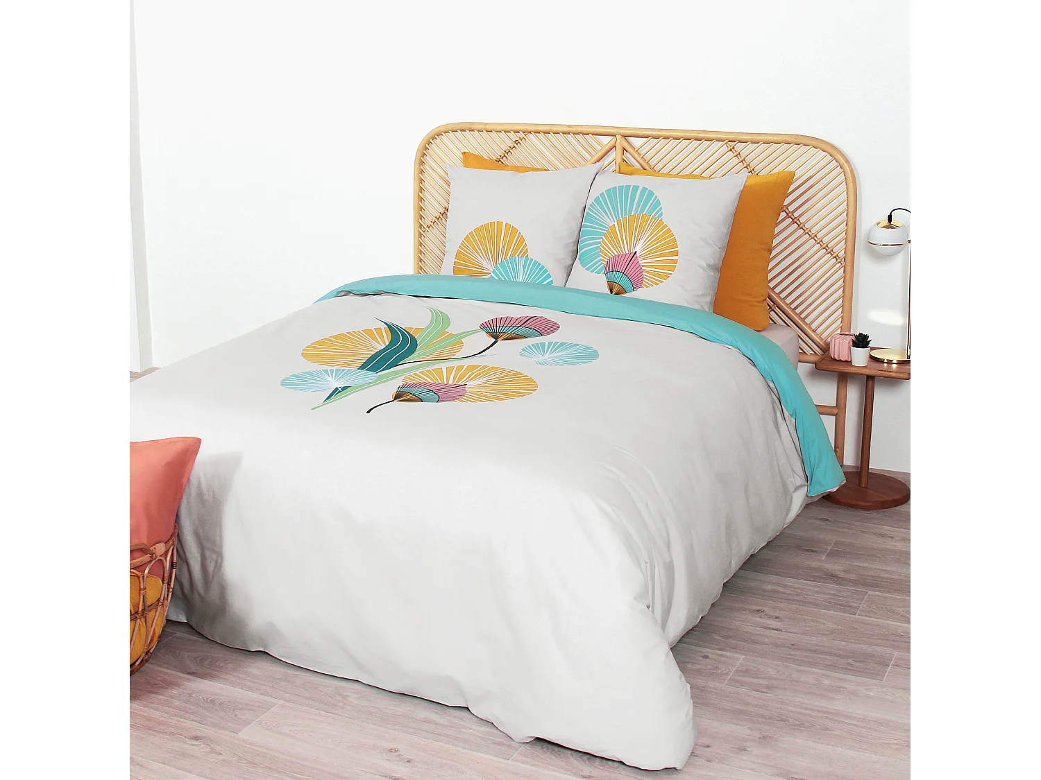 Parure de lit 260x240 cm coton GANA Vert