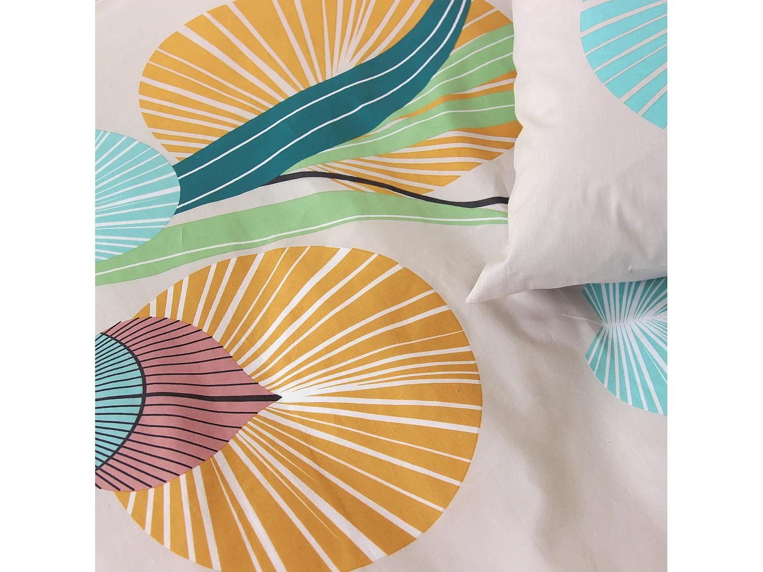 Parure de lit 260x240 cm coton GANA Vert