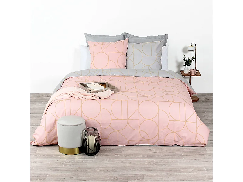 Parure de lit 240x220 cm coton GALI Rose