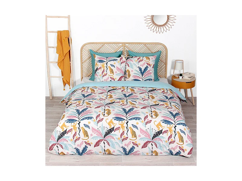 Parure de lit 240x220 cm coton OUISTITI Rose