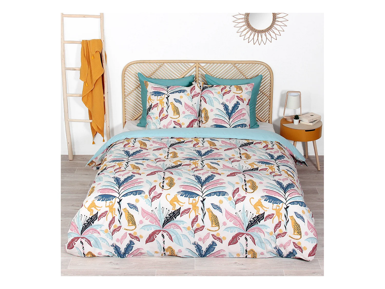 Parure de lit 240x220 cm coton OUISTITI Rose